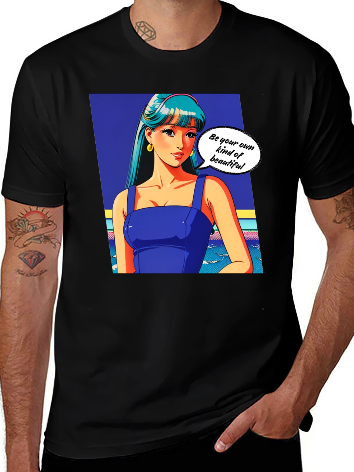 Variant 14 of Anime Girl Graphic T-Shirt - Be Your Own Kind of Beautiful