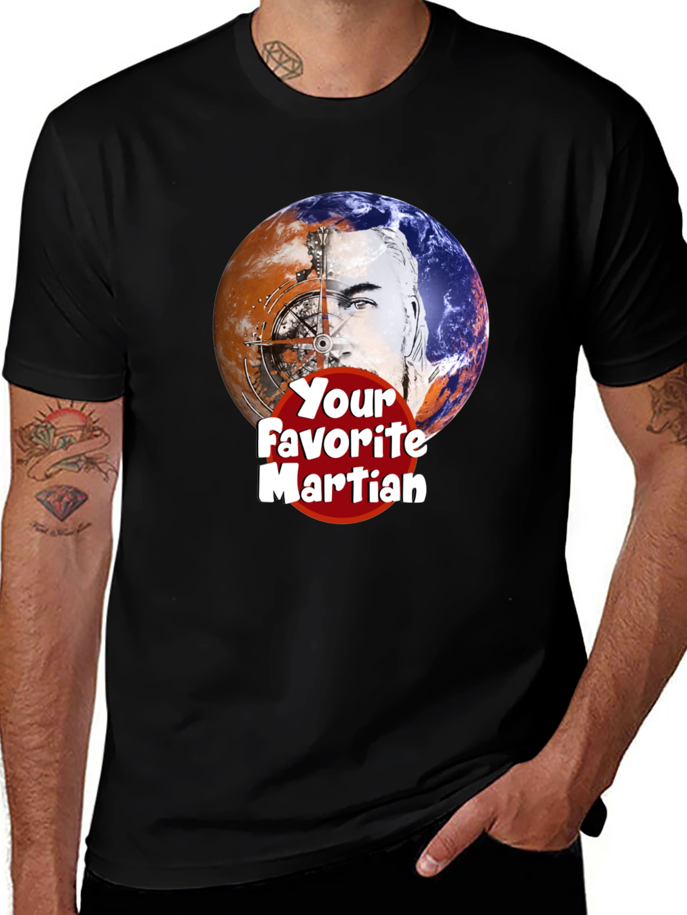 Variant 14 of Your Favorite Martian Graphic T-Shirt - Black