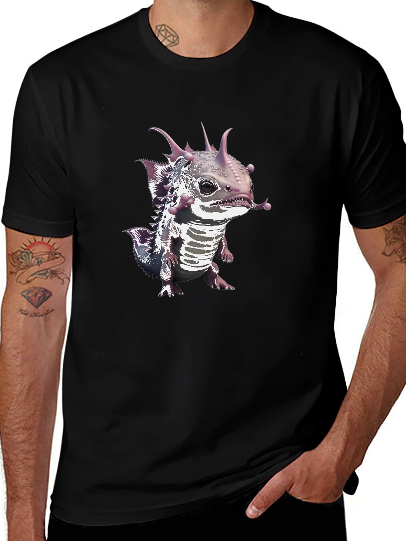 Variant 7 of Axolotl Graphic Tee - Black Unisex T-Shirt