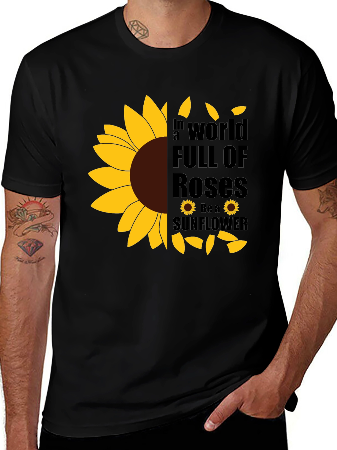 Variant 28 of Sunflower Graphic T-Shirt - Be a Sunflower
