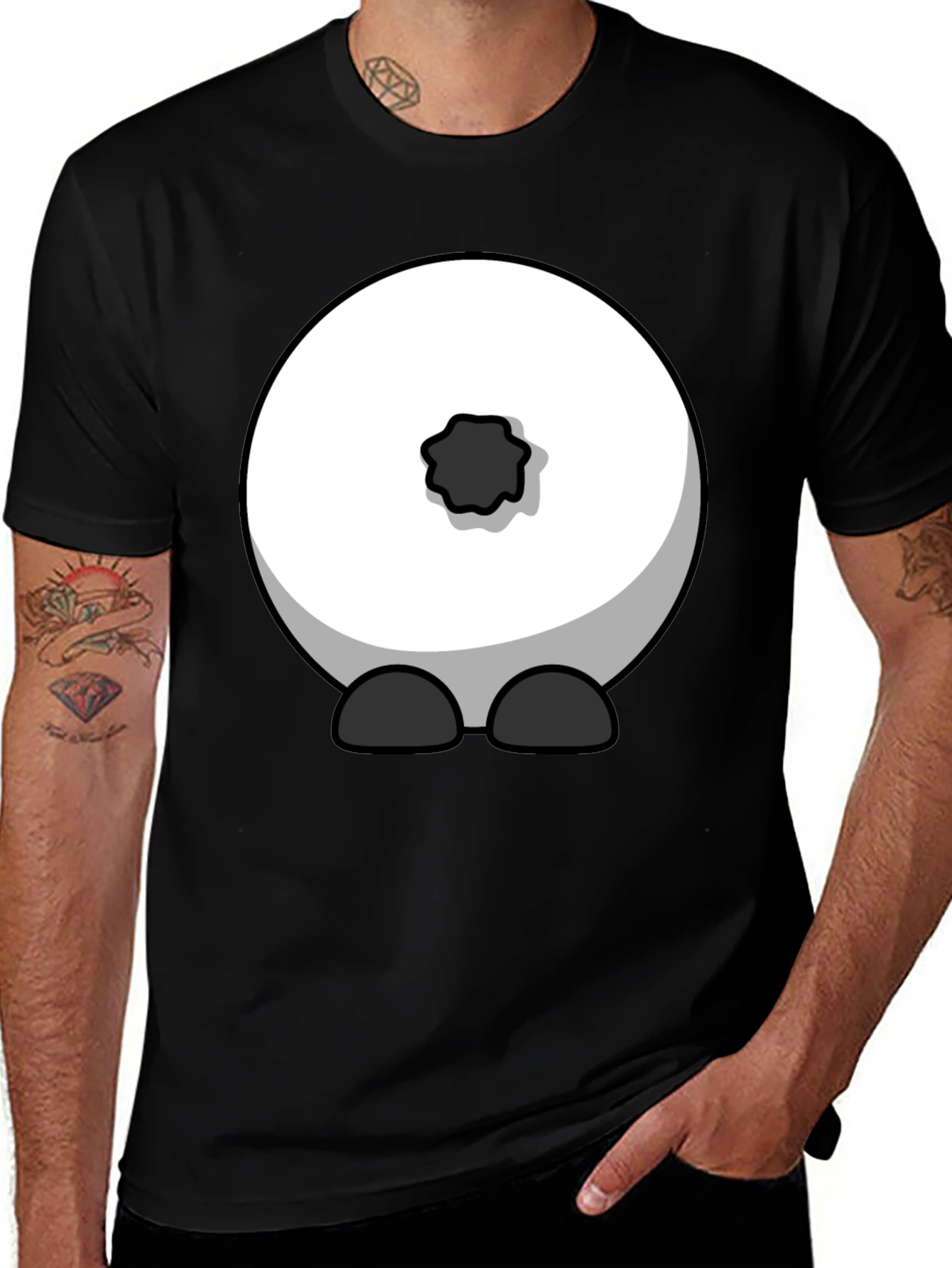 Variant 5 of Fun Panda Graphic Tee - Casual Black T-Shirt