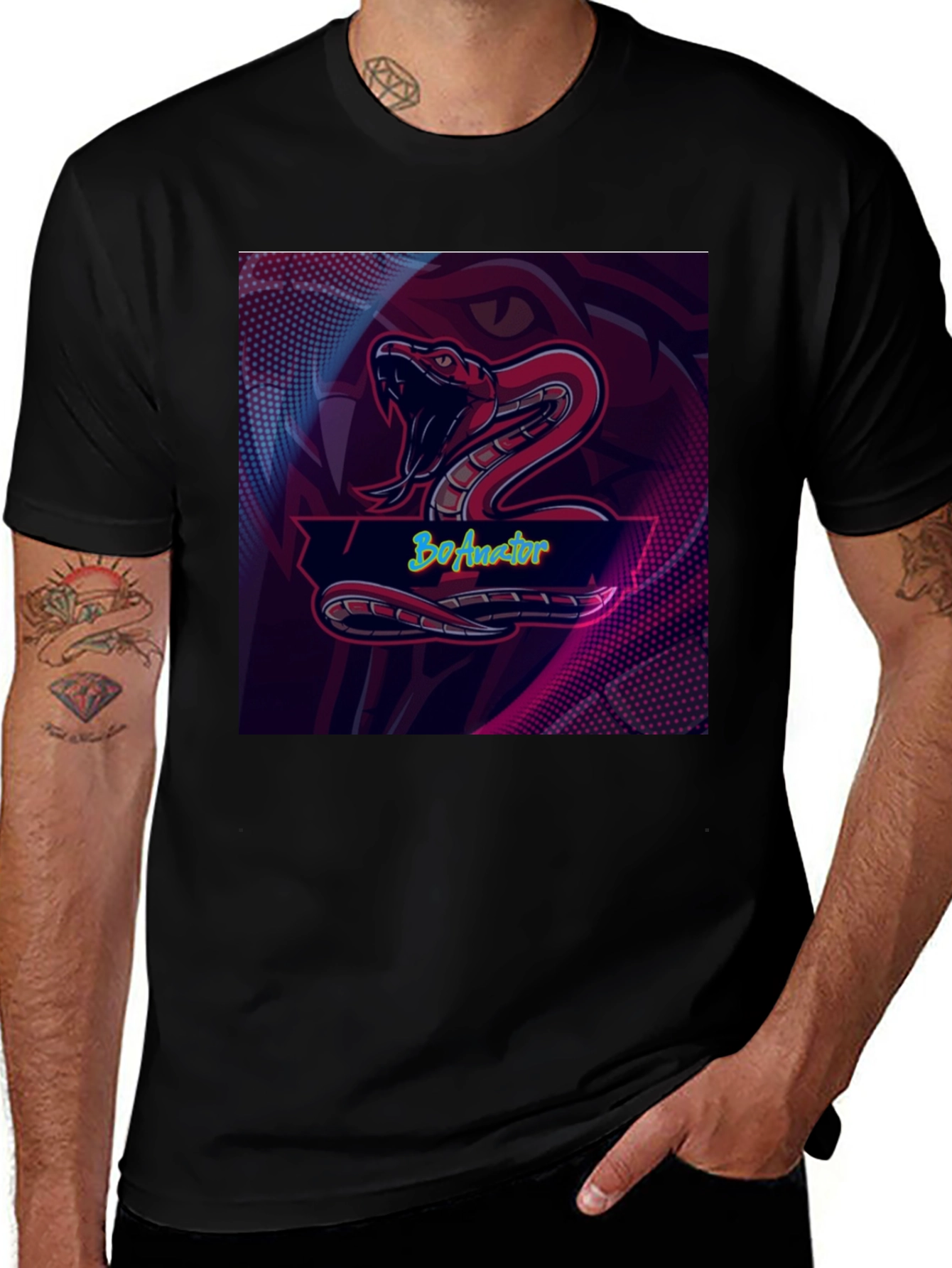 Variant 12 of Stylish Snake Graphic Tee - BoAmator Design