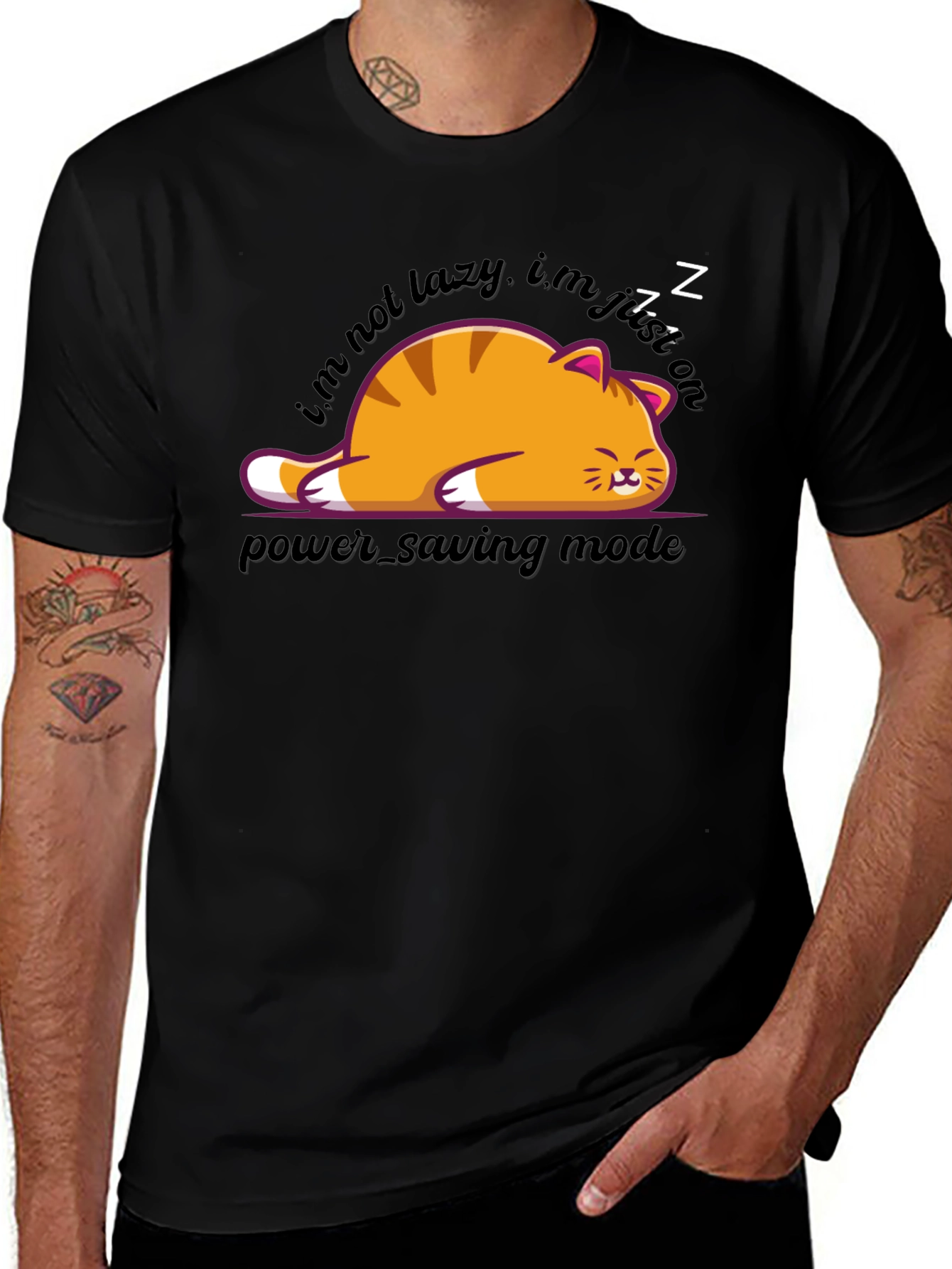 Variant 30 of Lazy Cat Power Saving Mode T-Shirt