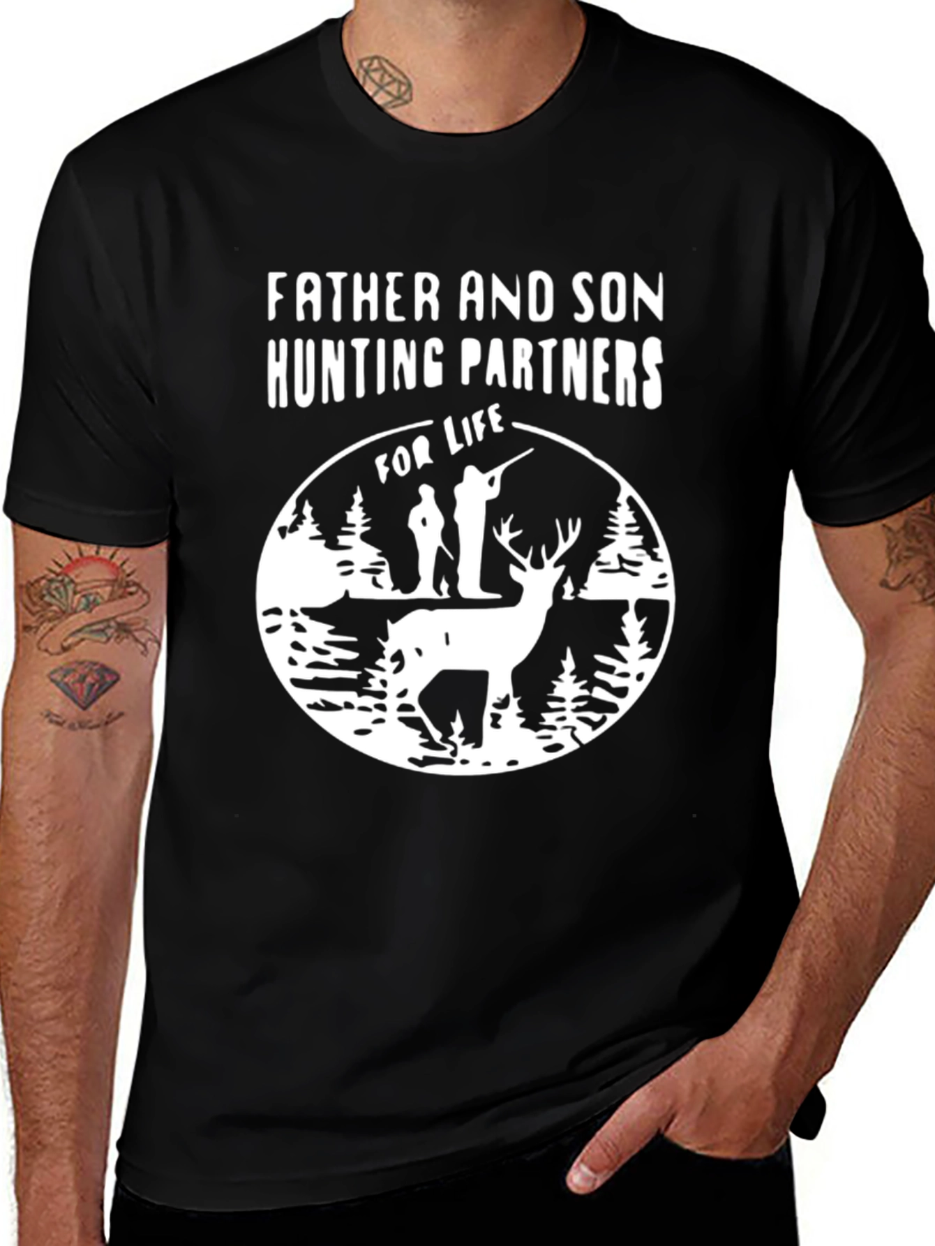 Variant 17 of Father and Son Hunting Partners Black T-Shirt