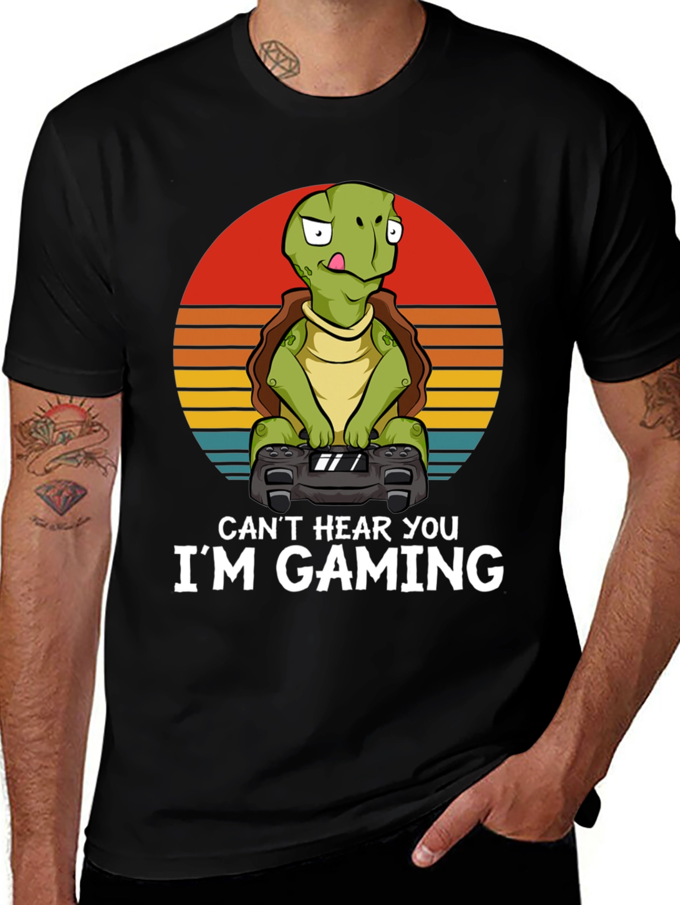 Variant 24 of Gamer Turtle T-Shirt - Can't Hear You I'm Gaming