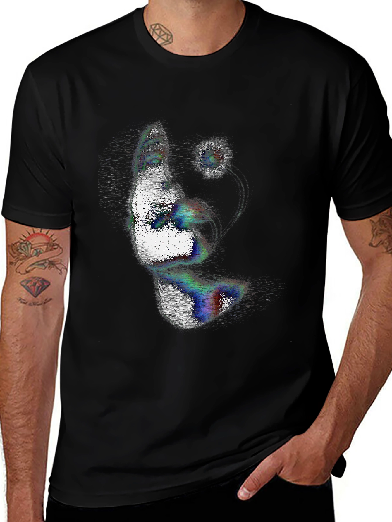 Variant 23 of Abstract Face Graphic Black T-Shirt