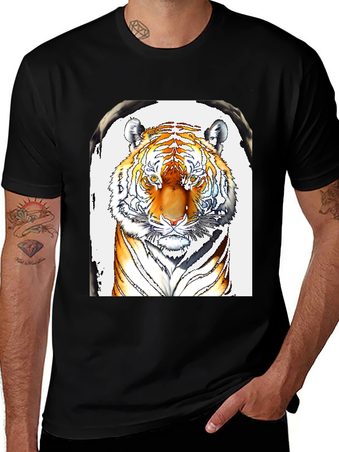 Variant 16 of Tiger Portrait Black T-Shirt