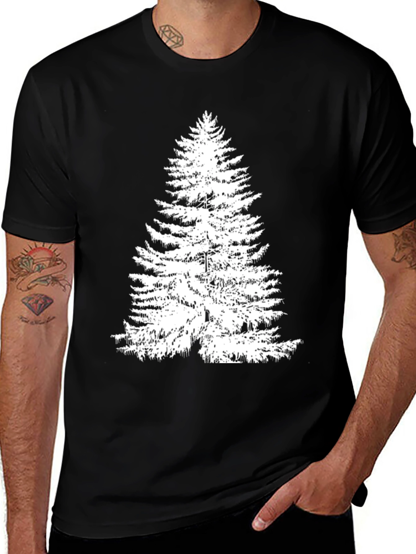 Evergreen Tree Graphic Tee - Nature Lover's Shirt