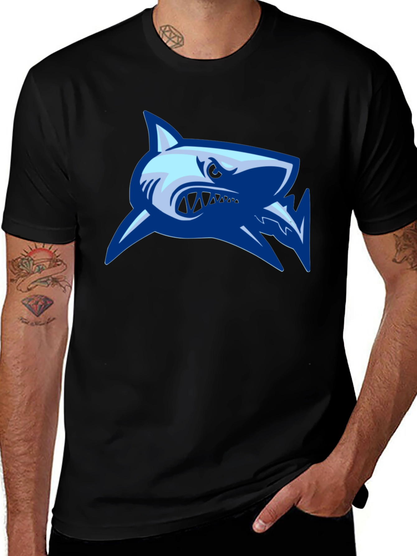 Variant 27 of Cool Shark Graphic Black T-Shirt