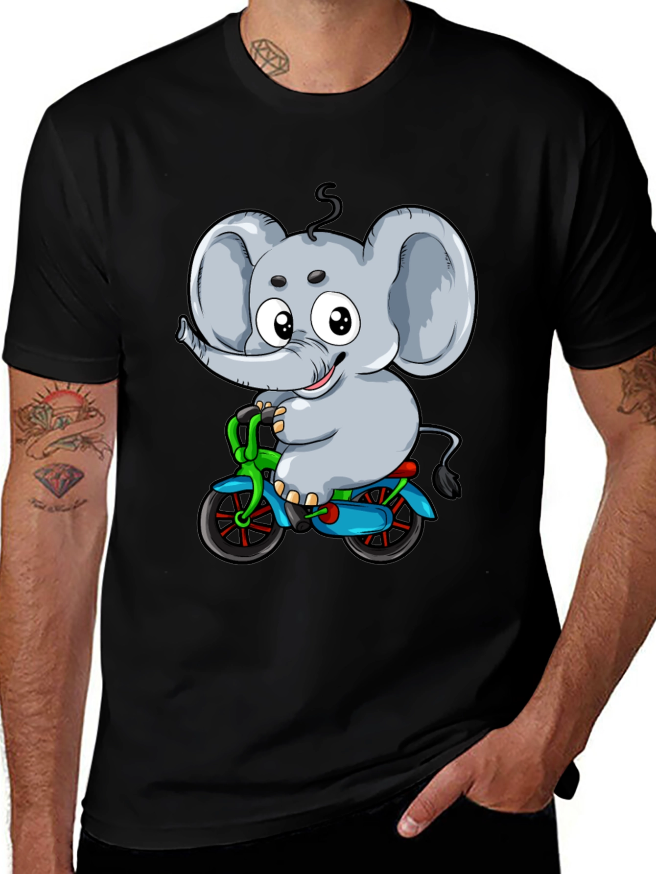 Variant 14 of Elephant on Bike Graphic T-Shirt