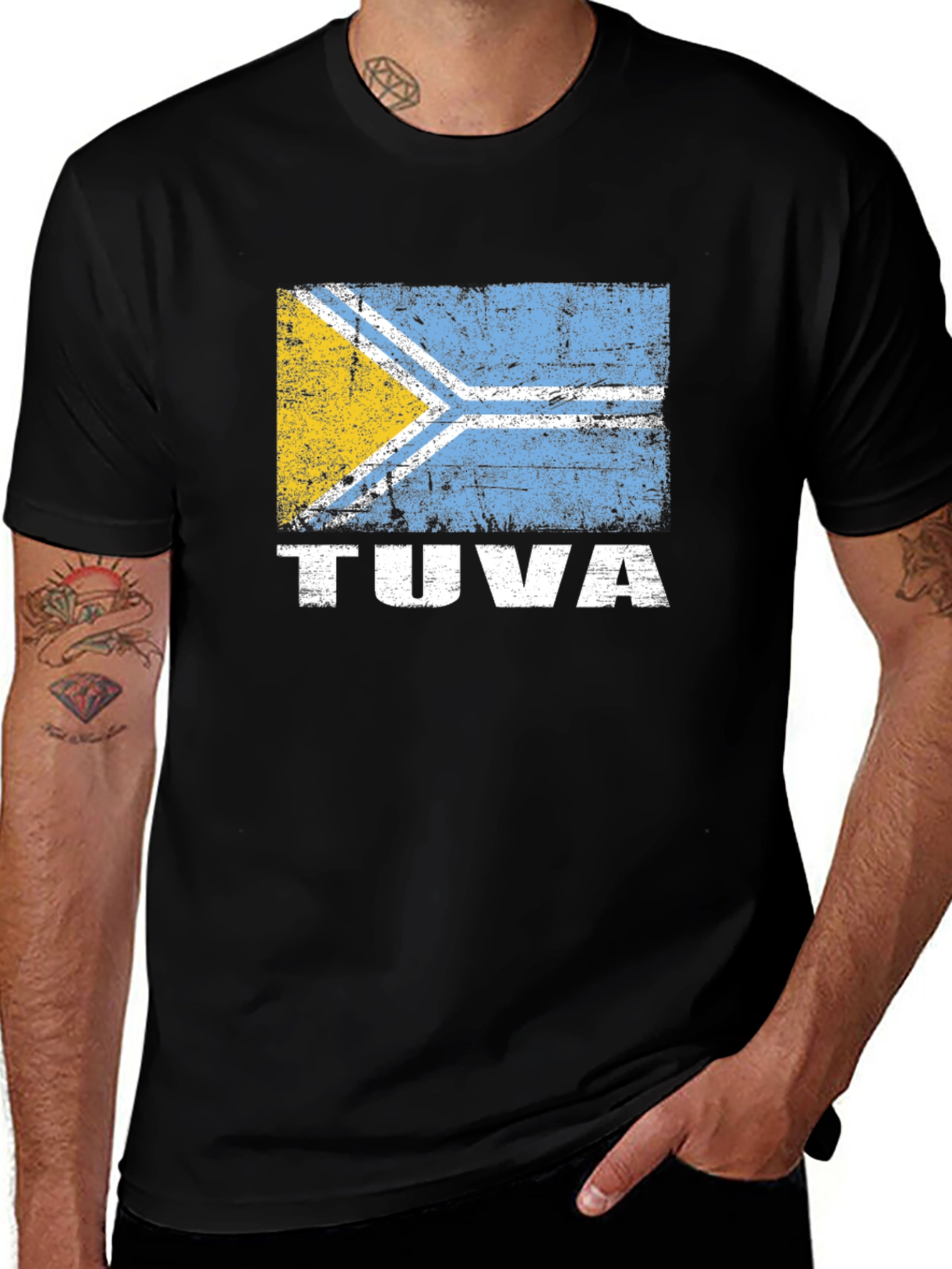 Tuva Flag Graphic T-Shirt - Black