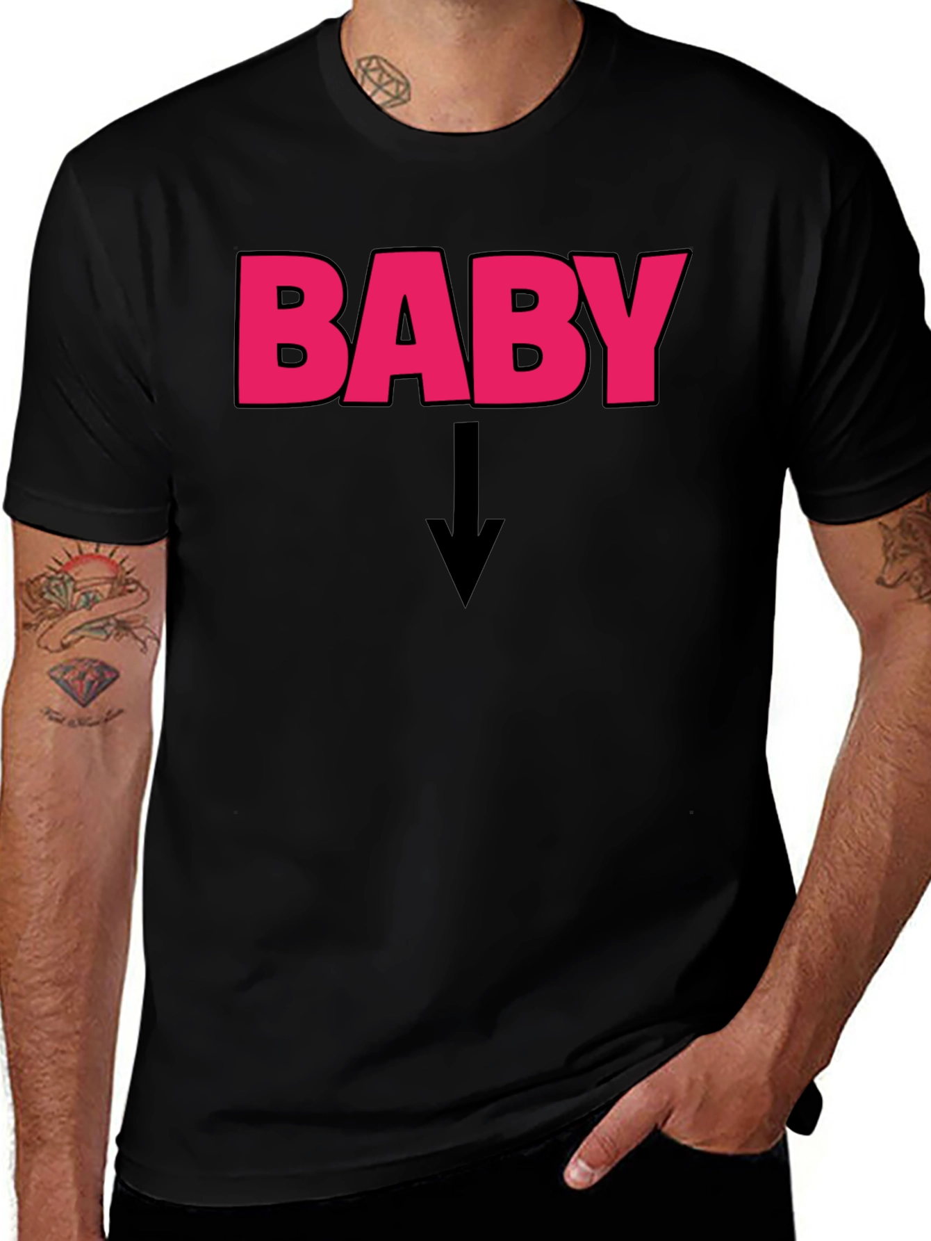 Variant 23 of Baby Arrow T-Shirt - Pointing Down Humor Tee