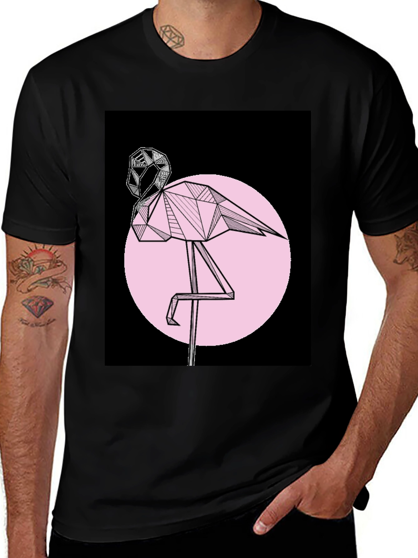 Variant 15 of Geometric Flamingo Graphic T-Shirt
