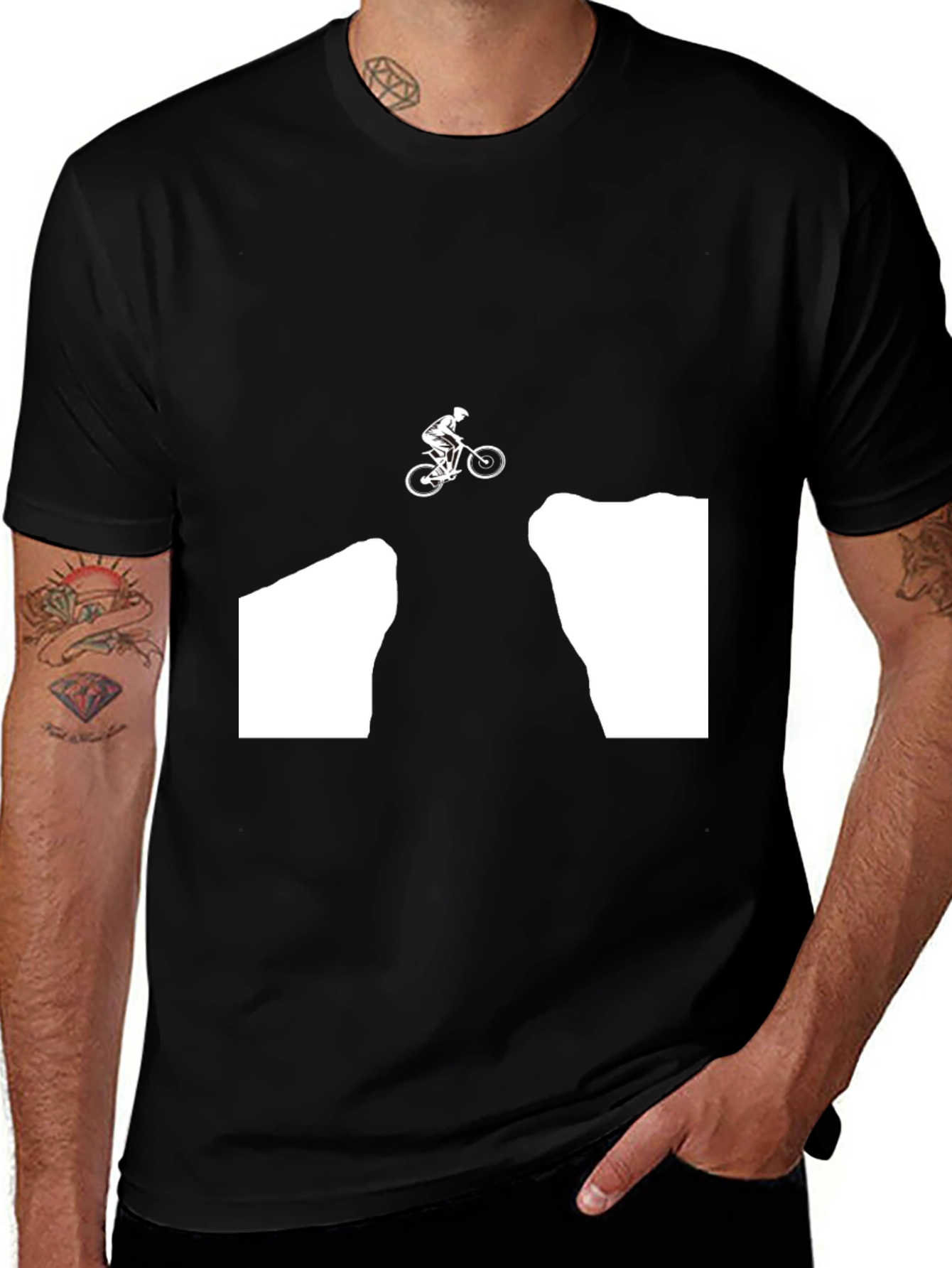 Variant 20 of Mountain Biker Gap Jump Black Tee