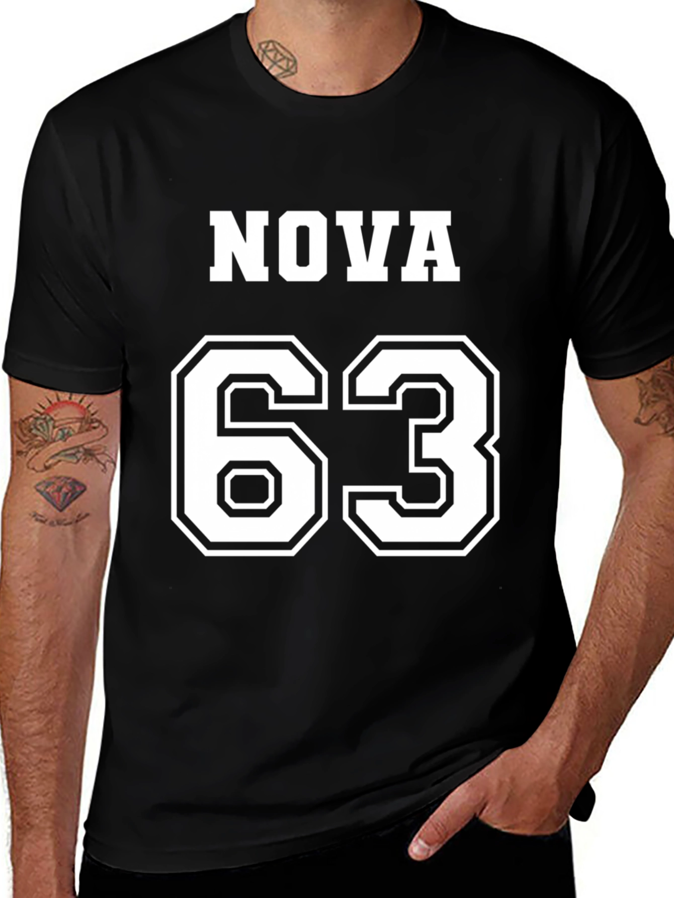 Variant 28 of NOVA 63 Graphic Tee - Black Cotton Blend