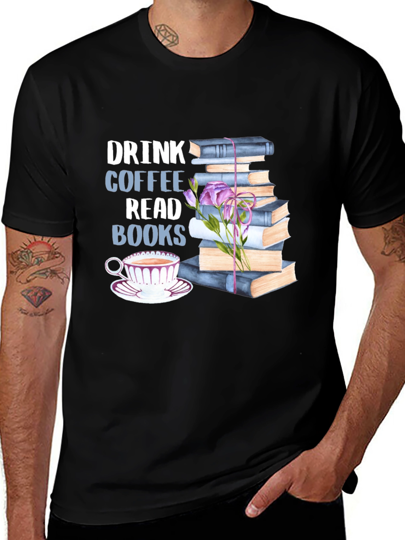 Variant 28 of Drink Coffee Read Books Graphic Tee