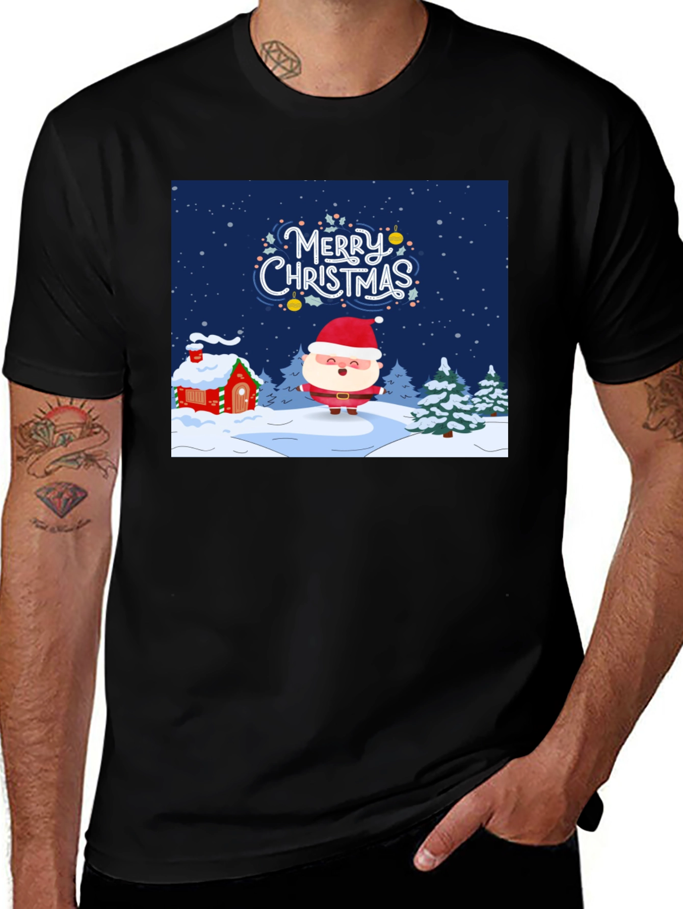 Festive Christmas Santa Graphic Tee