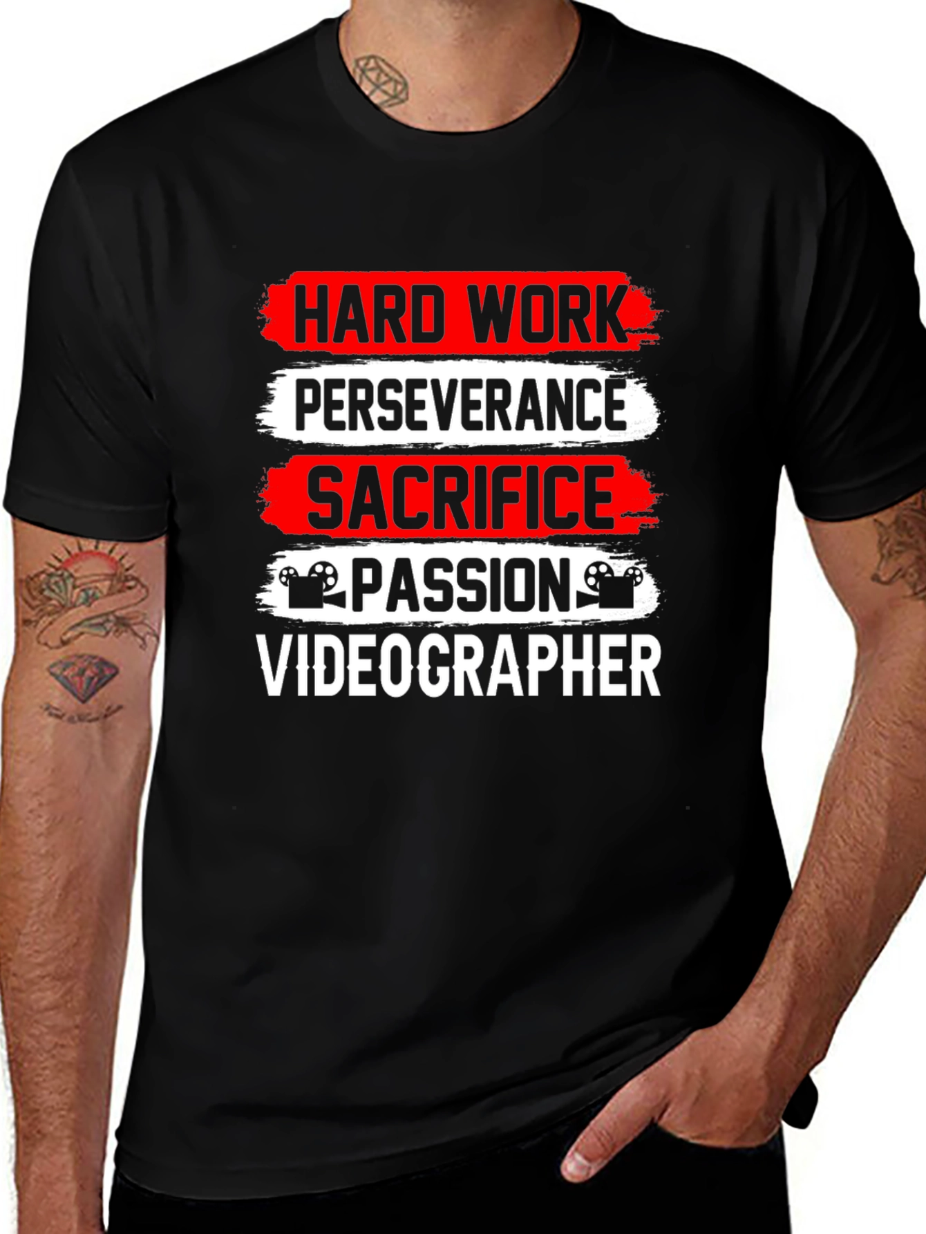 Variant 5 of Hard Work Videographer Graphic T-Shirt