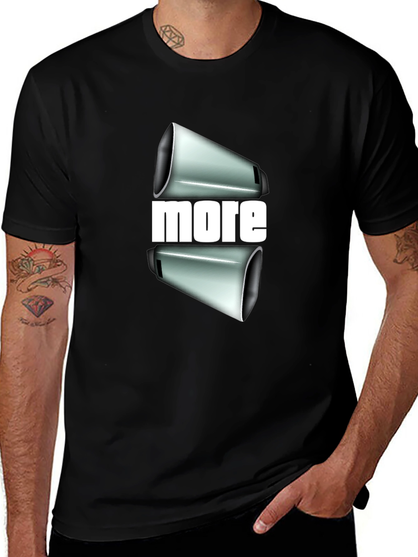 Variant 26 of More Megaphone Graphic Black Tee