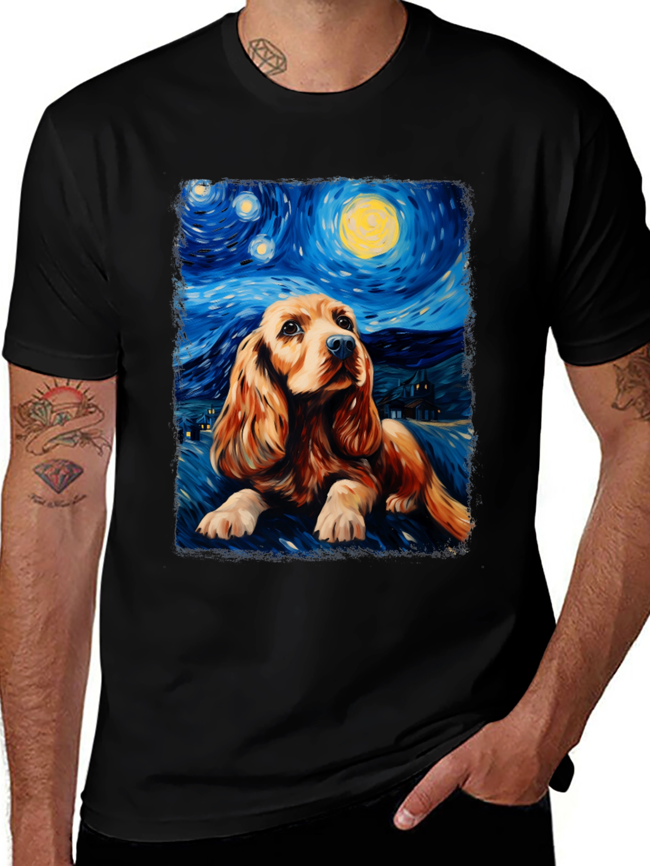 Starry Night Dog T-Shirt