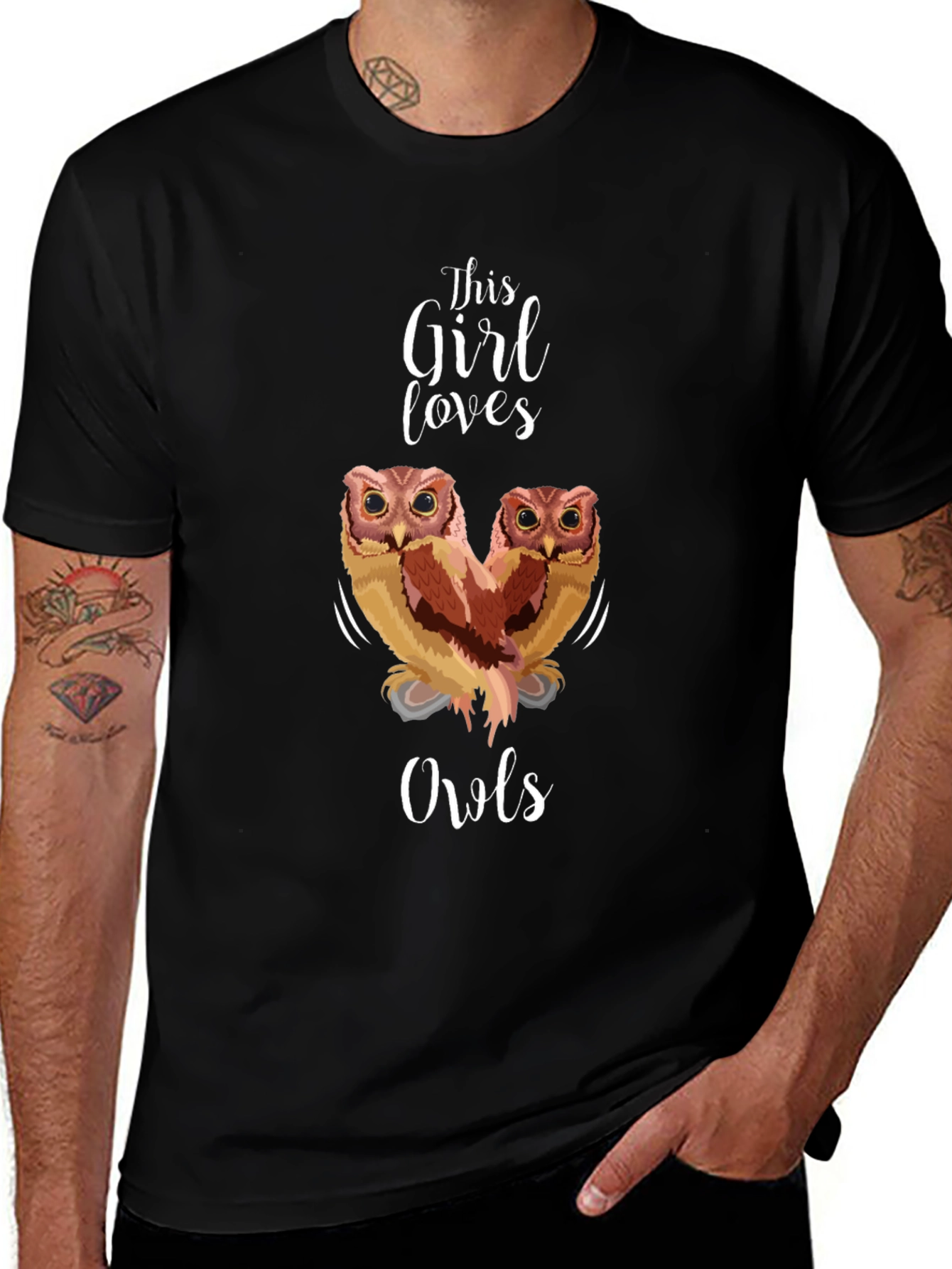 Variant 10 of This Girl Loves Owls Graphic Tee