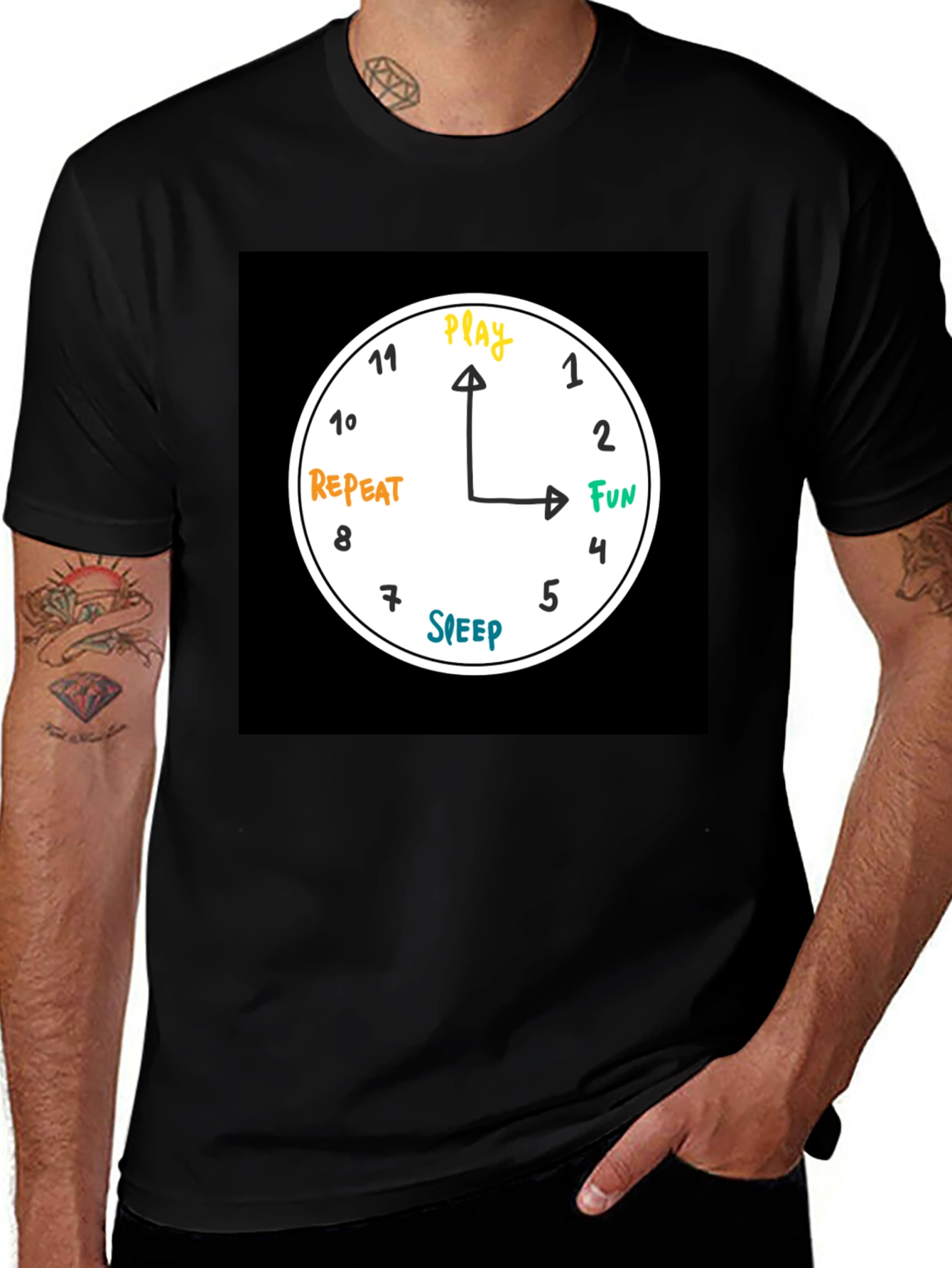 Variant 7 of Play Fun Repeat Sleep Graphic T-Shirt