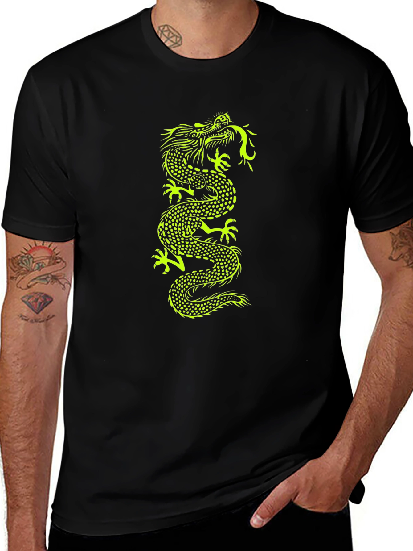 Variant 5 of Dragon Graphic Tee - Black