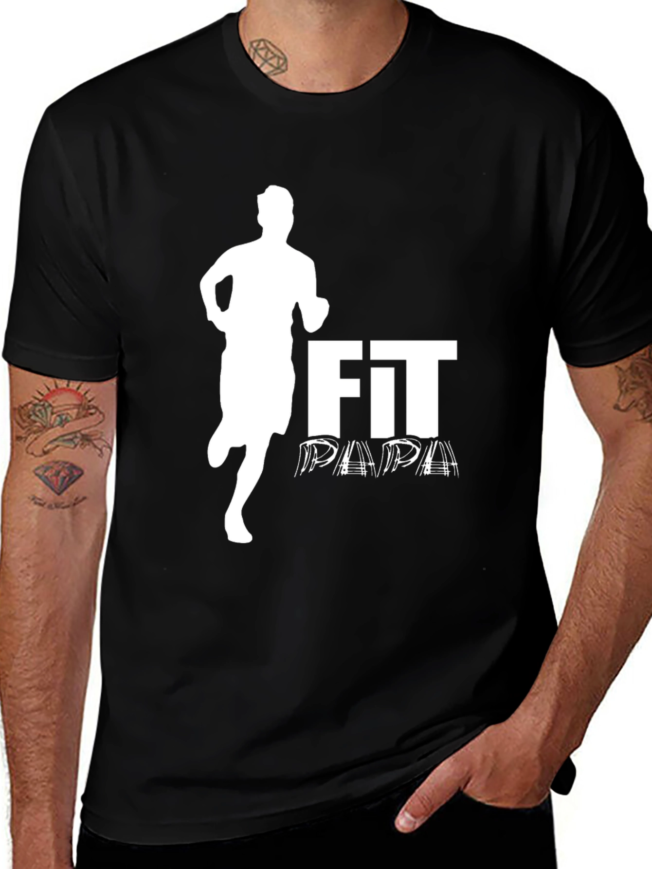 Fit Papa Graphic Tee - Black, Athletic Dad Shirt