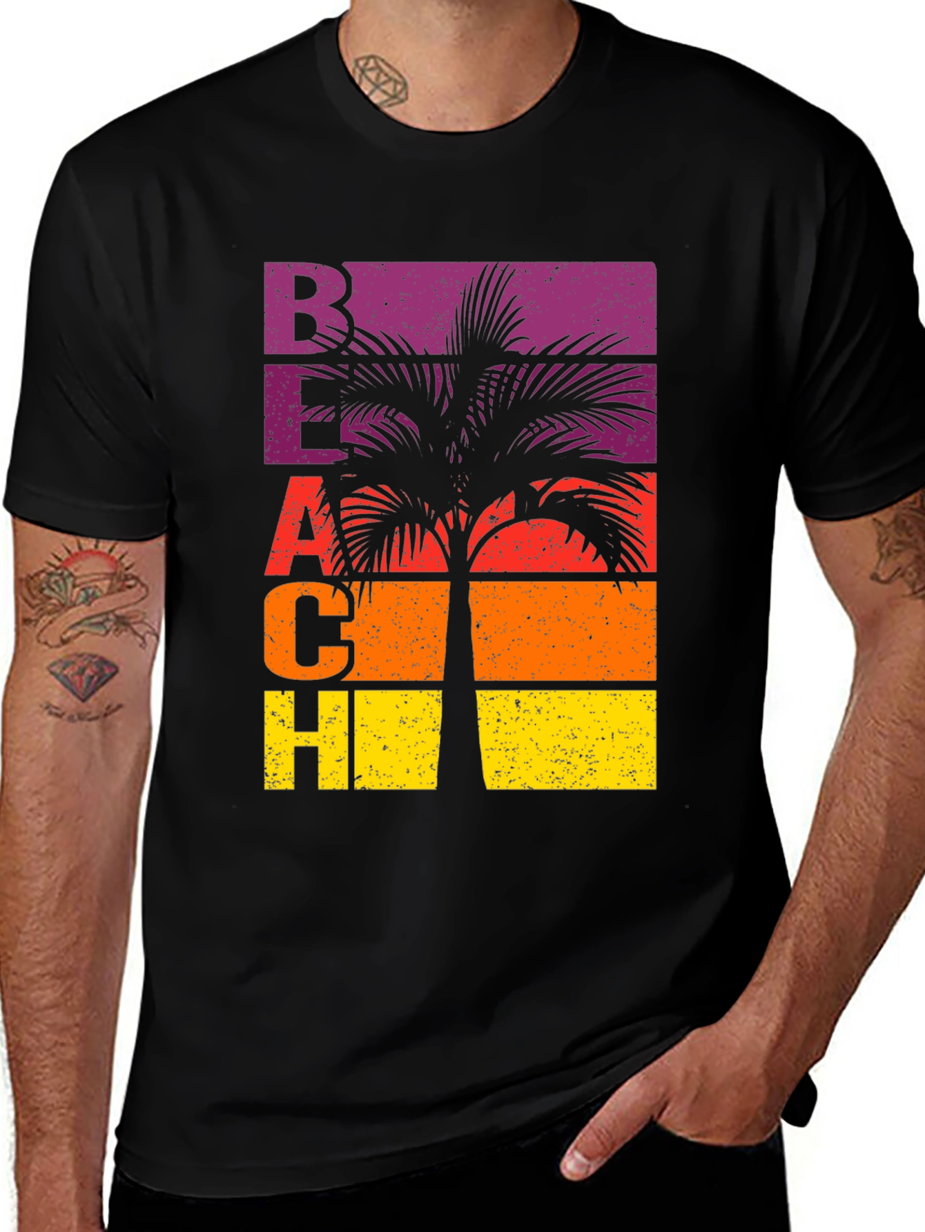 Variant 28 of Retro Beach Palm Graphic T-Shirt