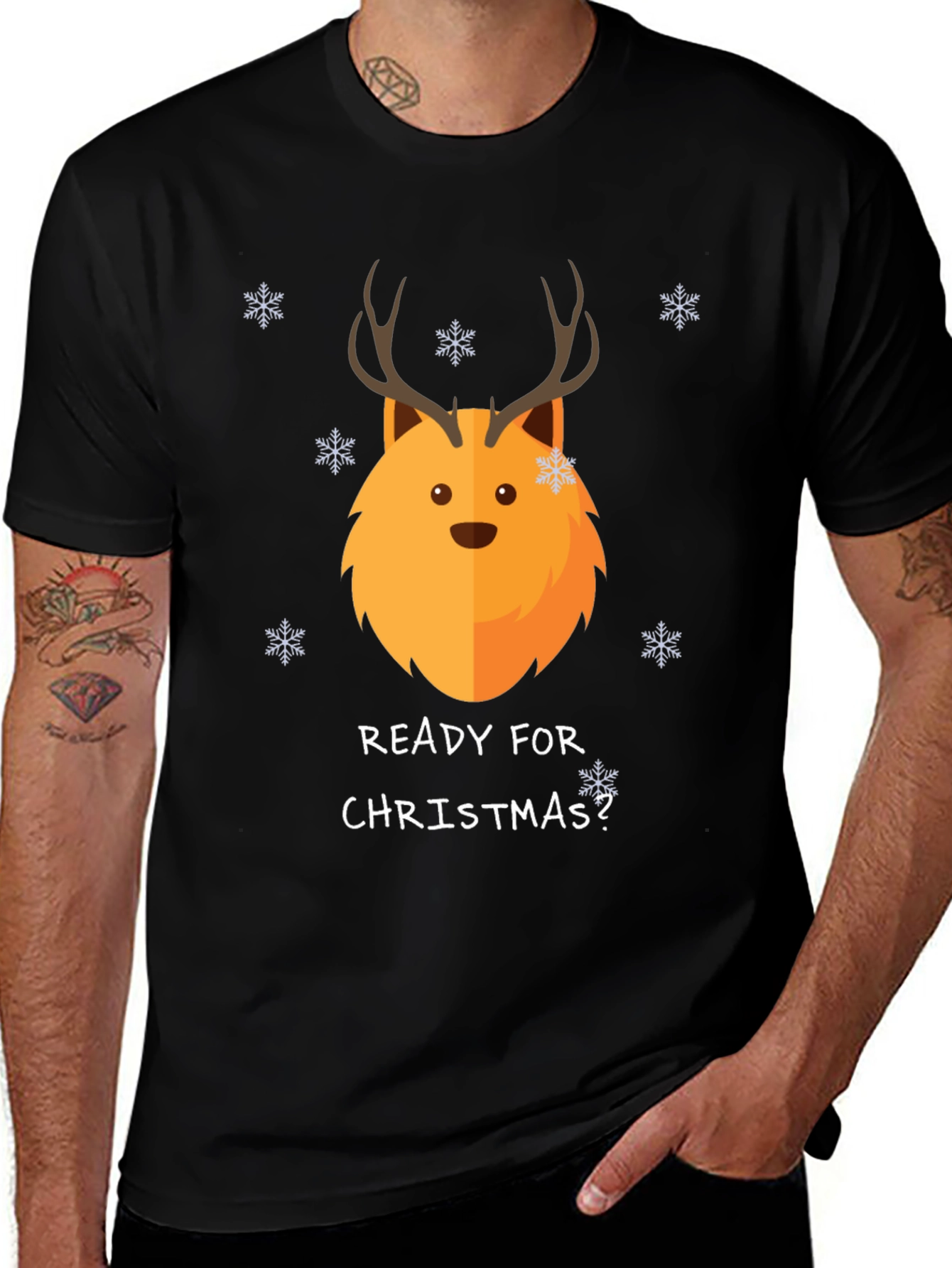 Ready for Christmas Dog Reindeer Graphic Tee