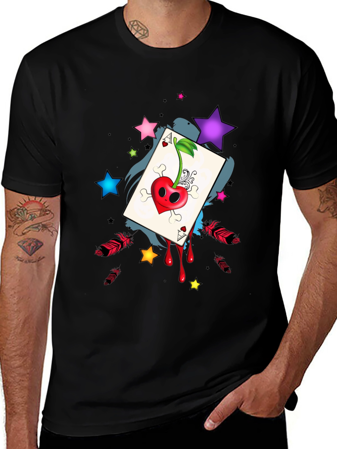 Ace of Hearts Cherry Skull T-Shirt