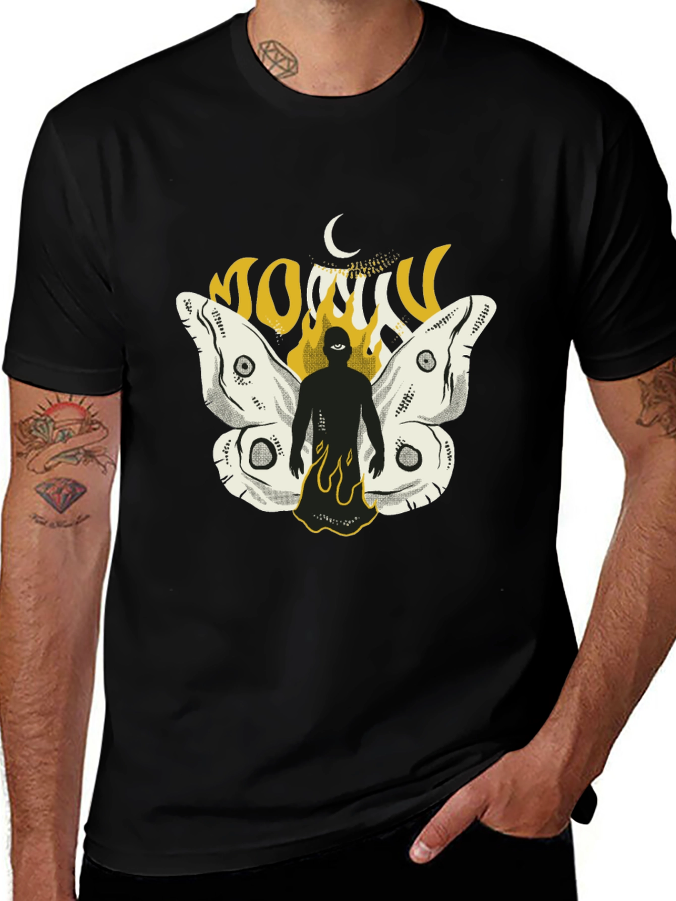 Mothman Graphic T-Shirt - Black