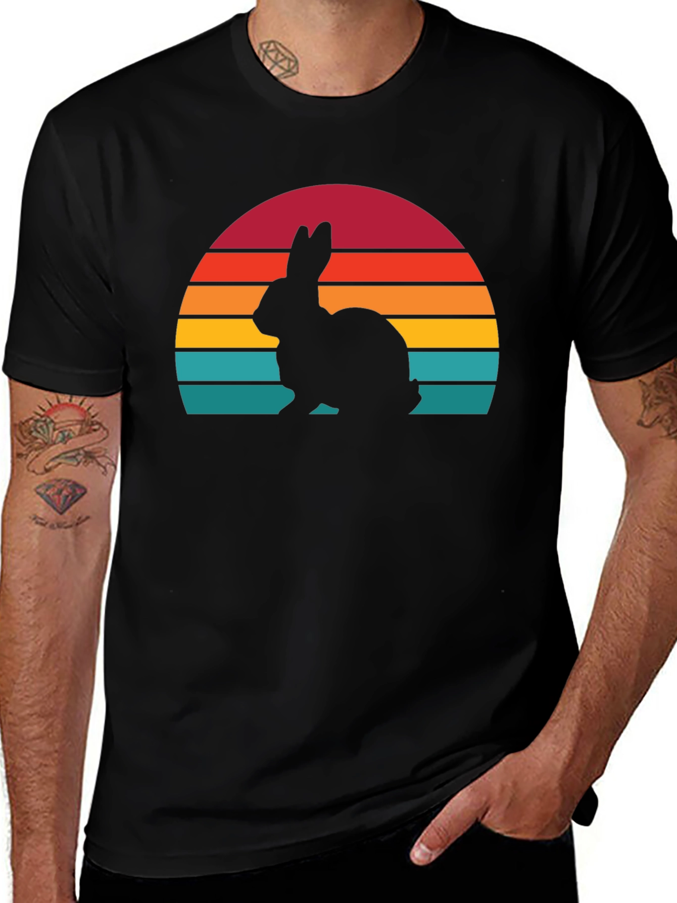 Variant 27 of Retro Rabbit Silhouette T-Shirt