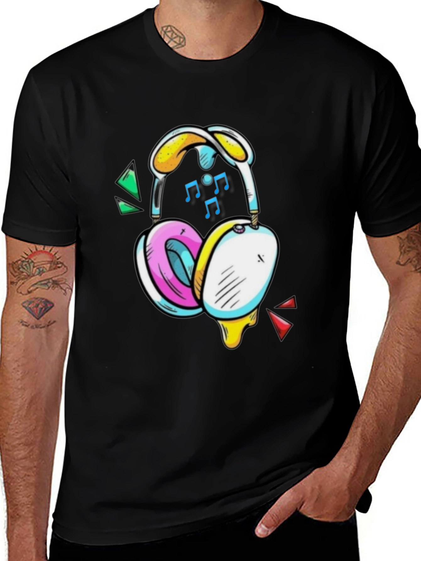 Variant 17 of Funky Headphone Graphic T-Shirt