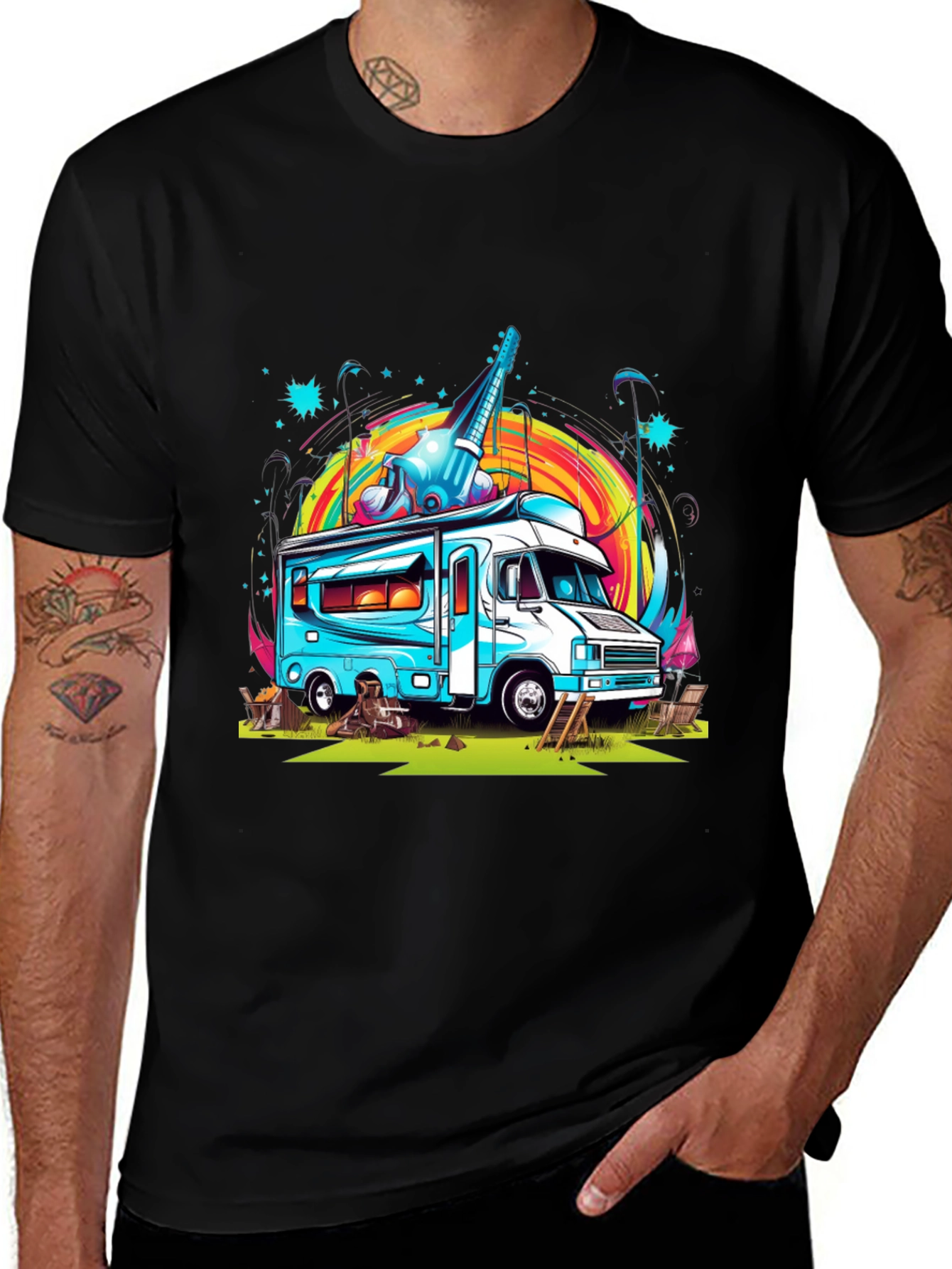 Variant 17 of Funky RV Camping Graphic Tee