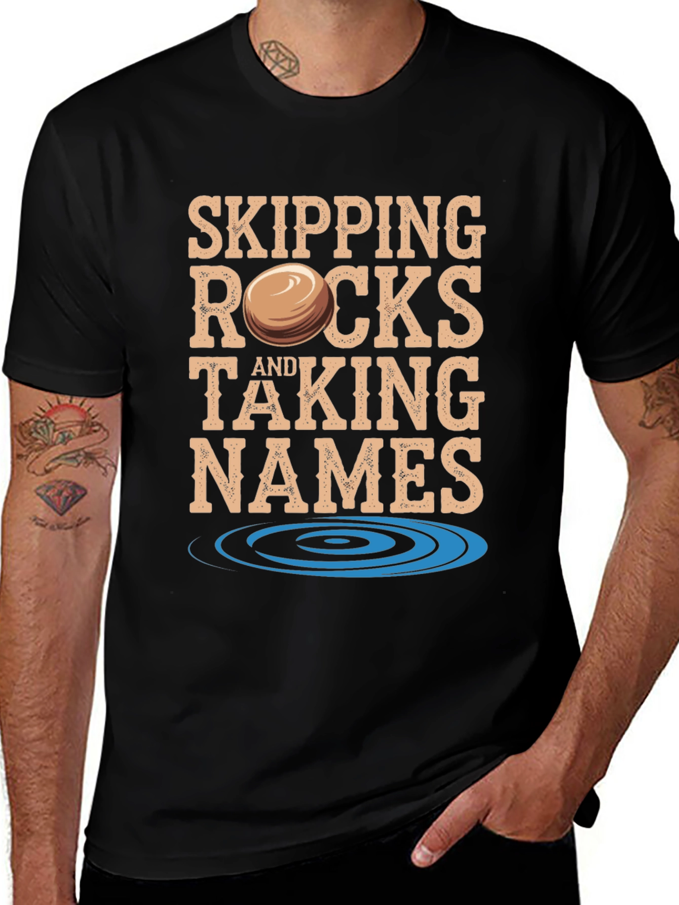 Variant 3 of Skipping Rocks & Taking Names Graphic Tee