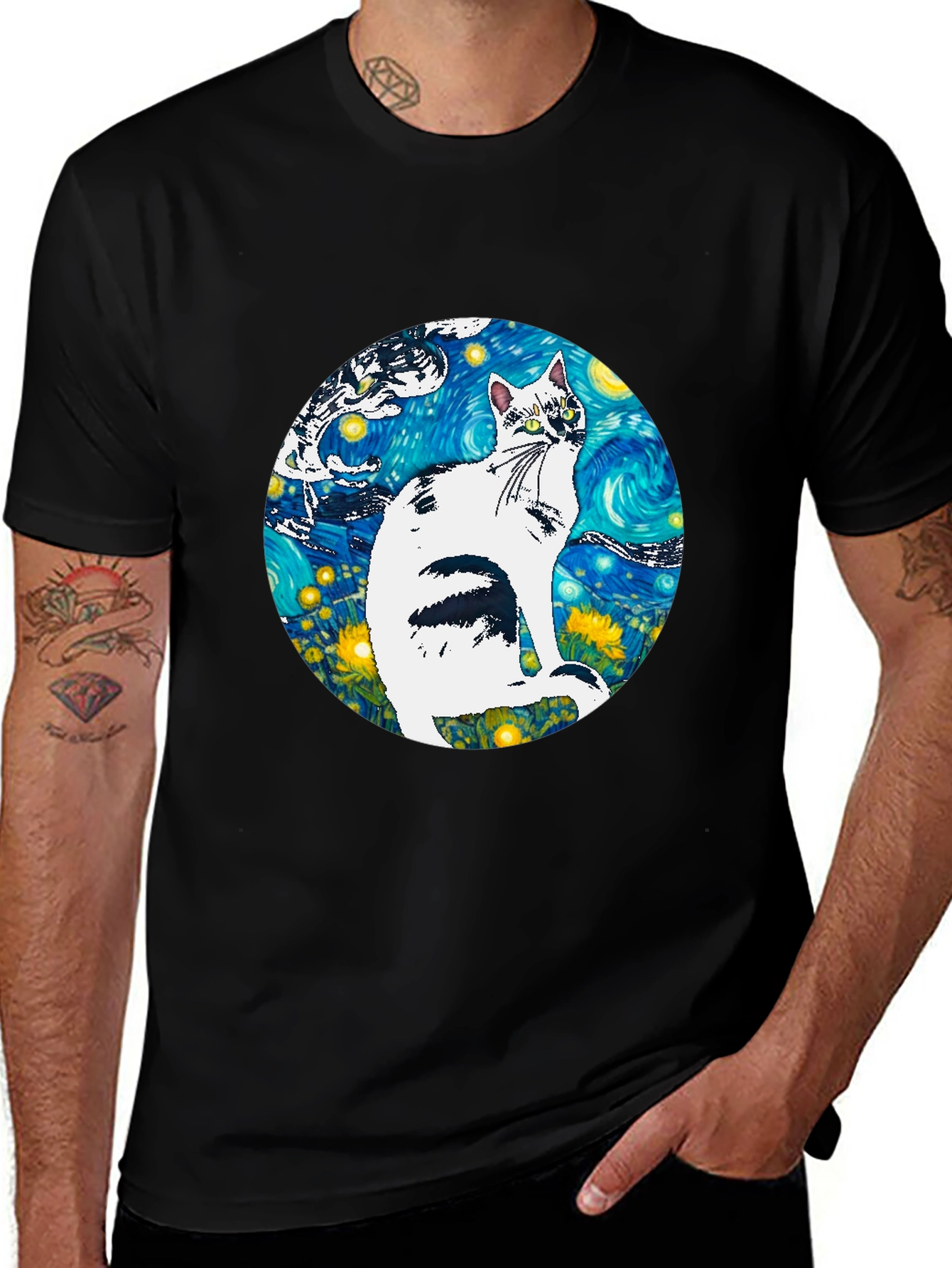 Variant 9 of Starry Night Cat T-Shirt