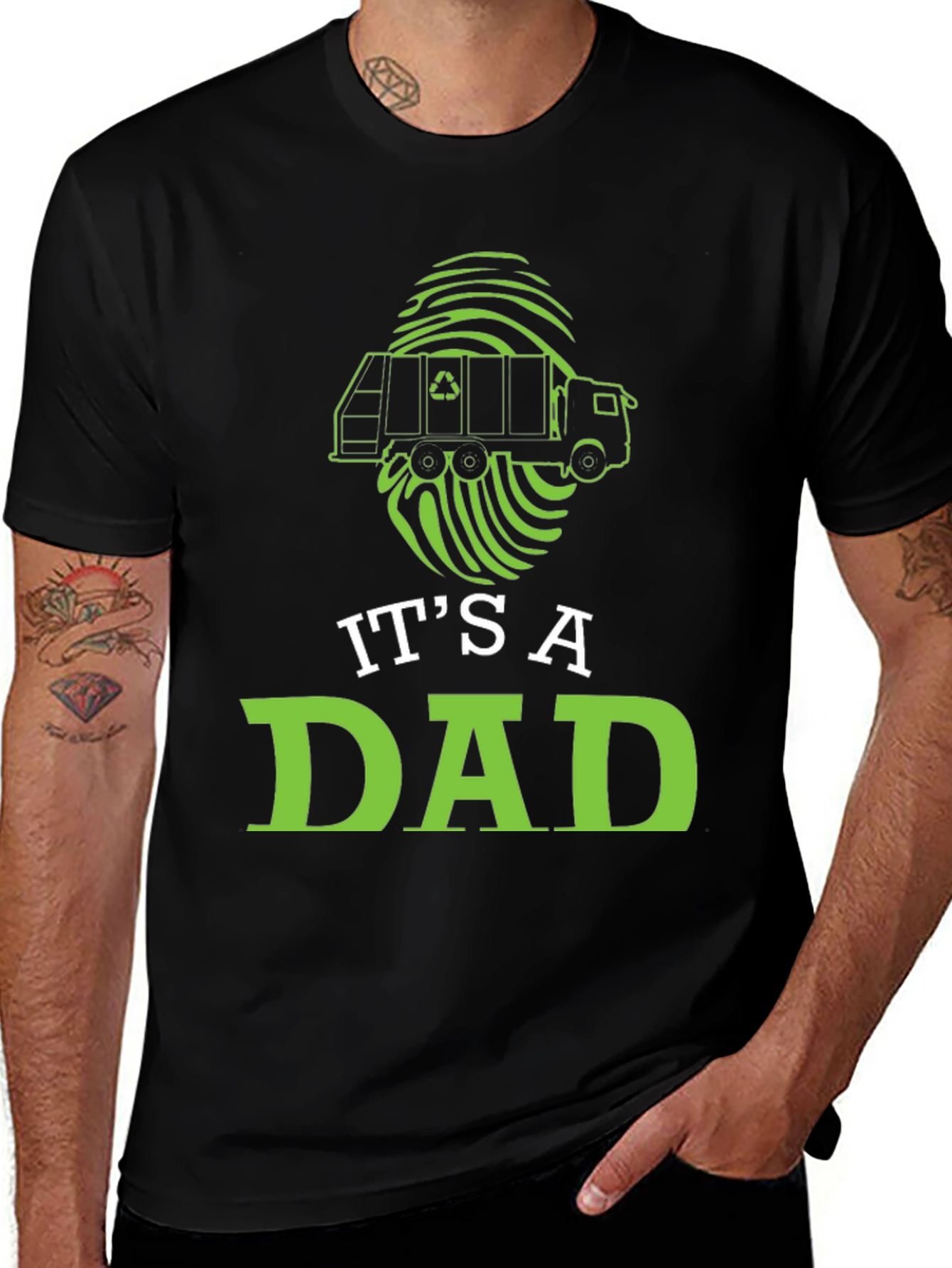 Variant 4 of Recycling Truck Dad T-Shirt