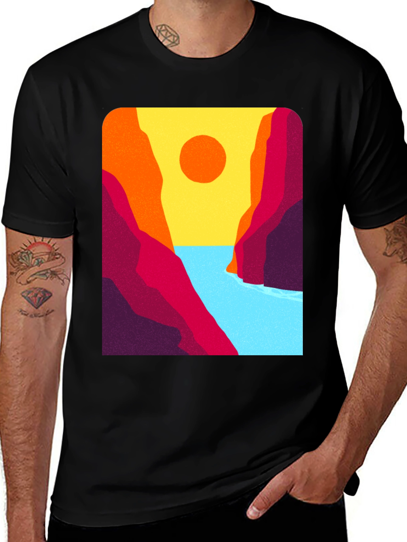 Variant 13 of Retro Canyon River T-Shirt