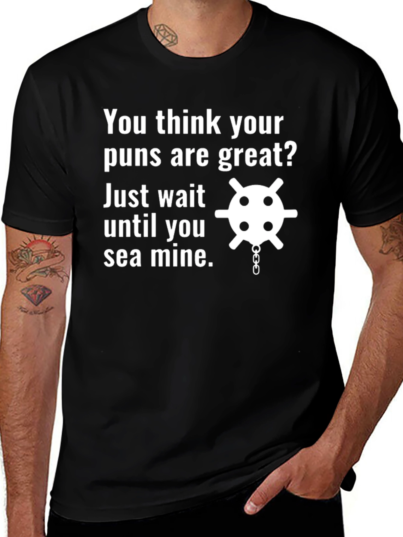 Variant 20 of Funny Pun T-Shirt - Sea Mine Graphic Tee
