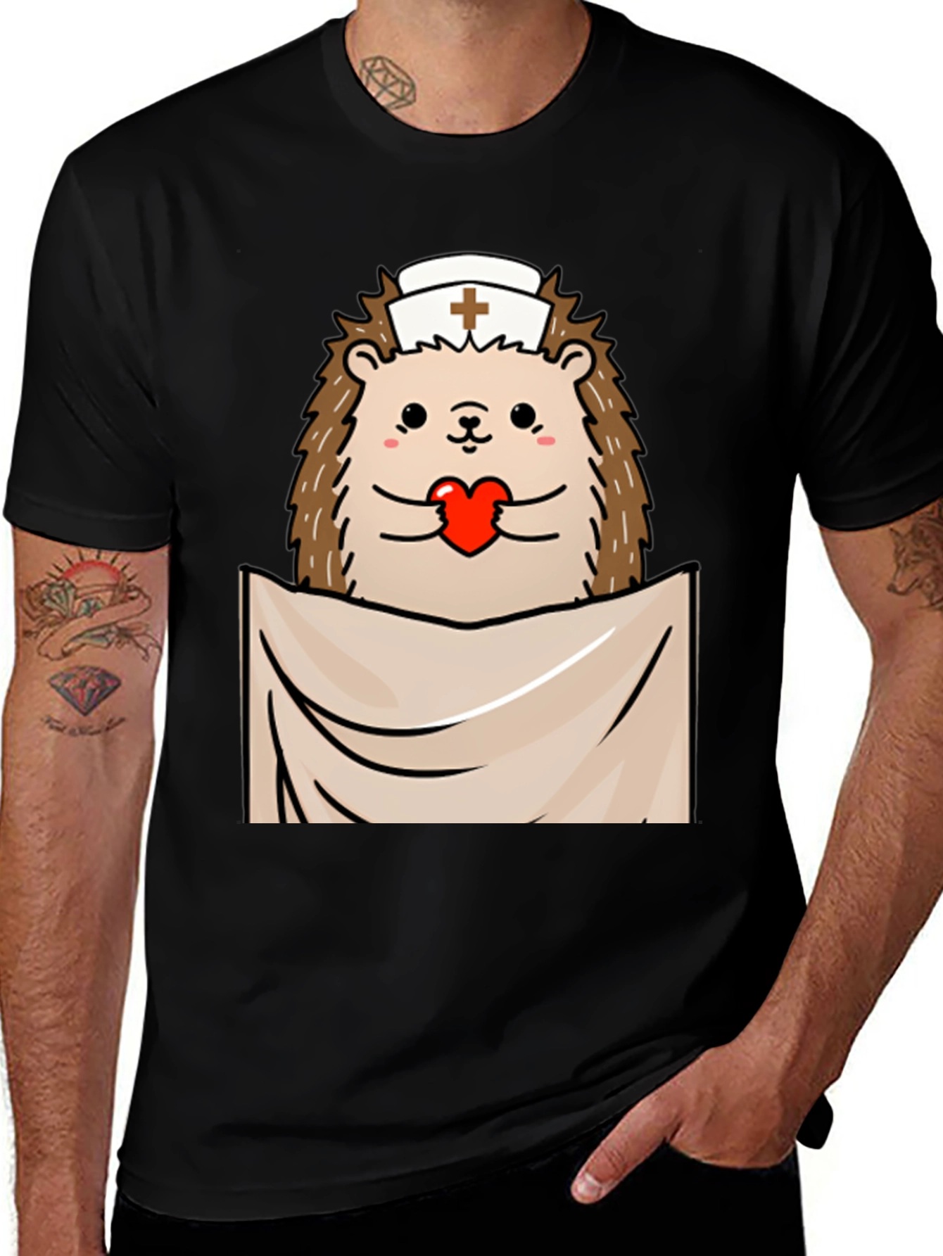 Variant 24 of Nurse Hedgehog T-Shirt Cute Animal Tee