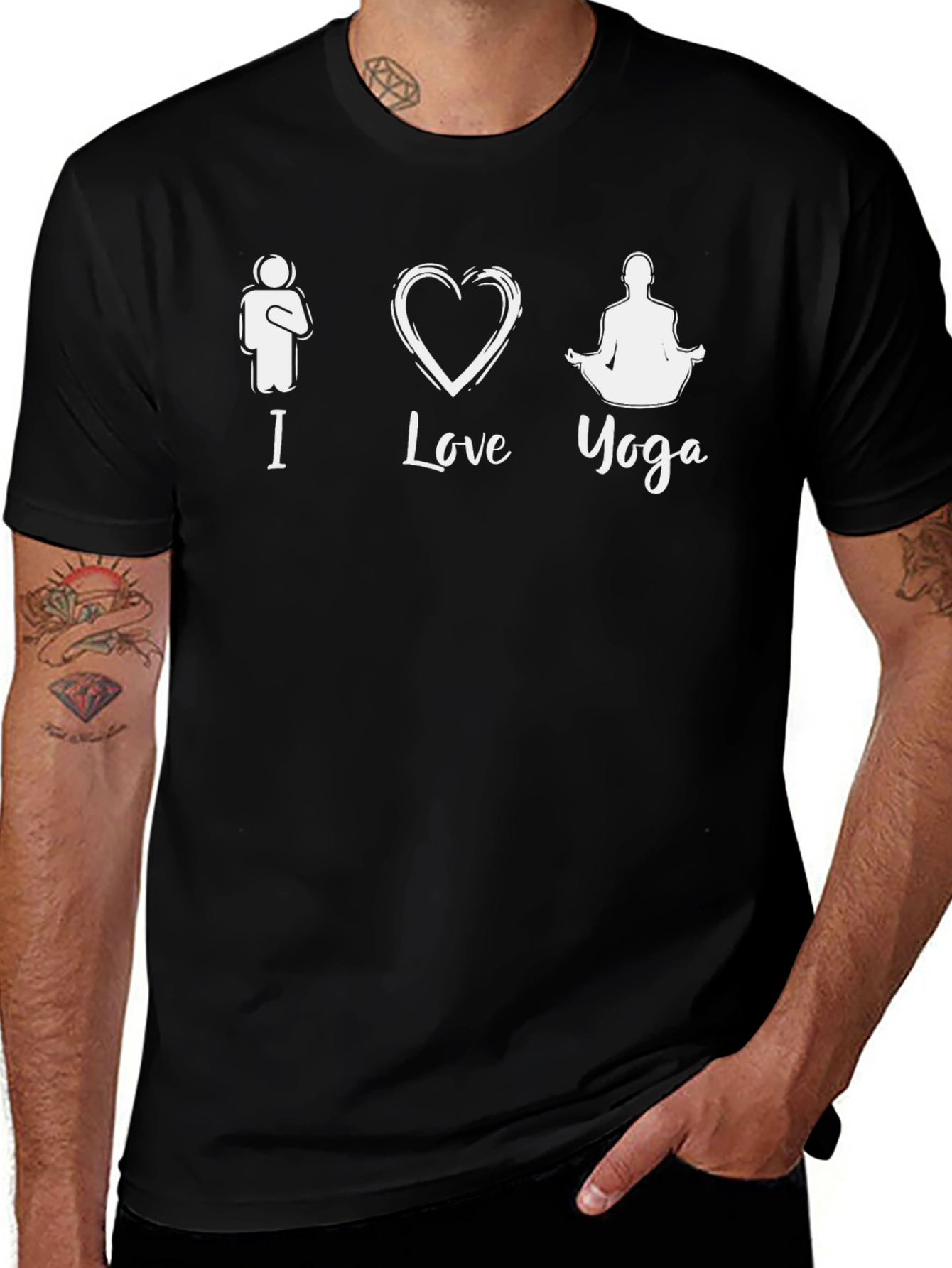 Variant 2 of I Love Yoga Graphic Tee - Unisex Black T-Shirt