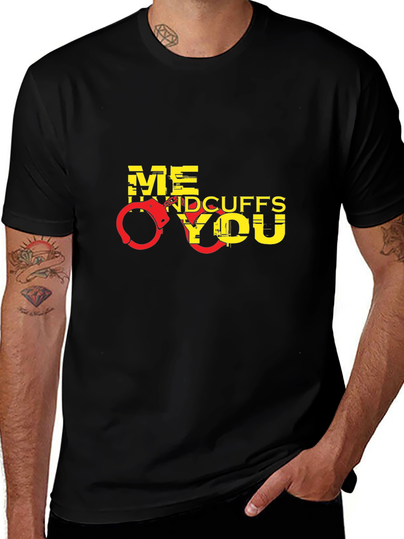 Variant 5 of Handcuffs Graphic Men's Black T-Shirt
