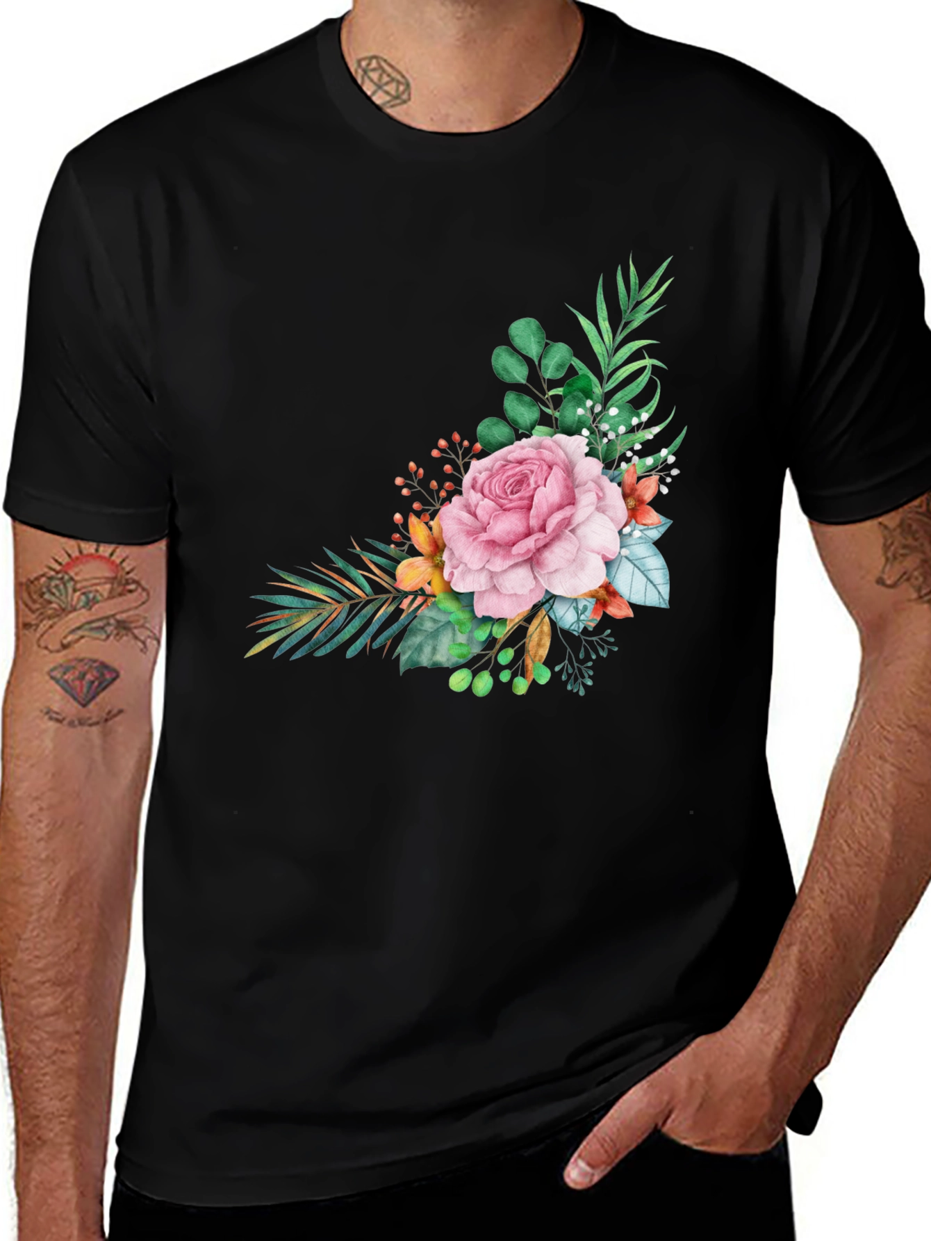 Variant 11 of Floral Accent T-Shirt - Stylish & Comfortable