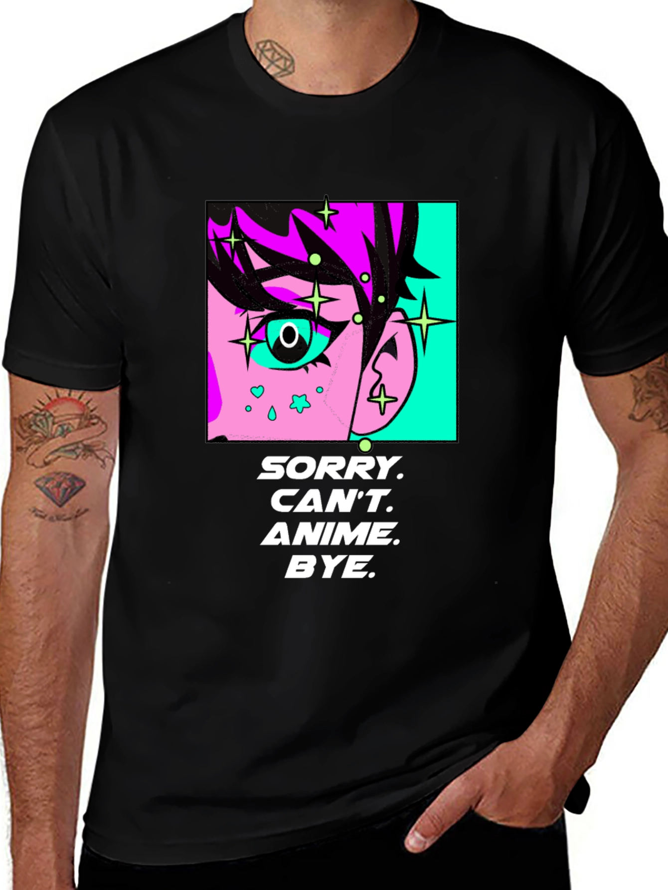 Variant 21 of Anime Style Graphic Tee - Sorry, Can't, Bye!