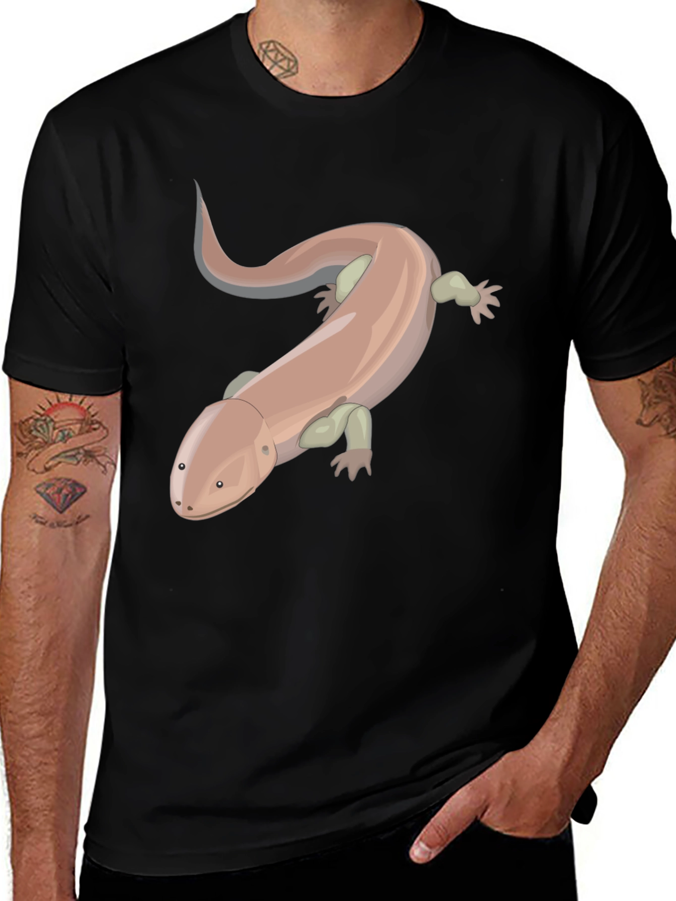 Variant 27 of Salamander Graphic Tee - Casual Black T-Shirt