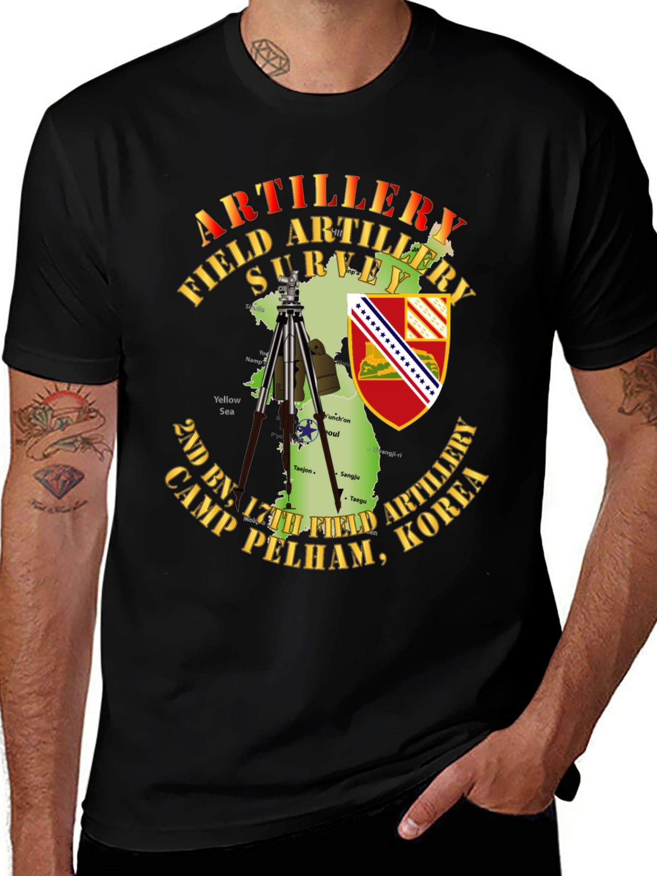 Variant 22 of Artillery Field Survey T-Shirt - Camp Pelham, Korea