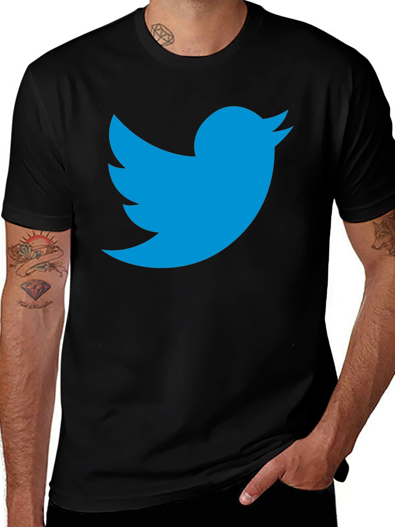 Twitter Bird Logo Black T-Shirt