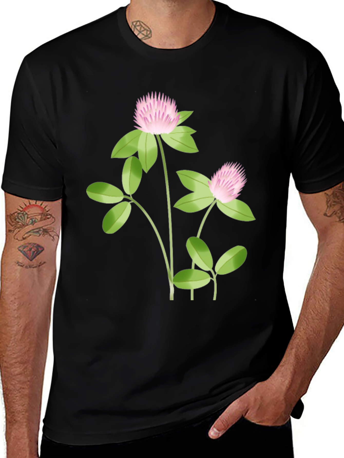 Variant 29 of Clover Graphic Tee - Stylish Black Cotton T-Shirt