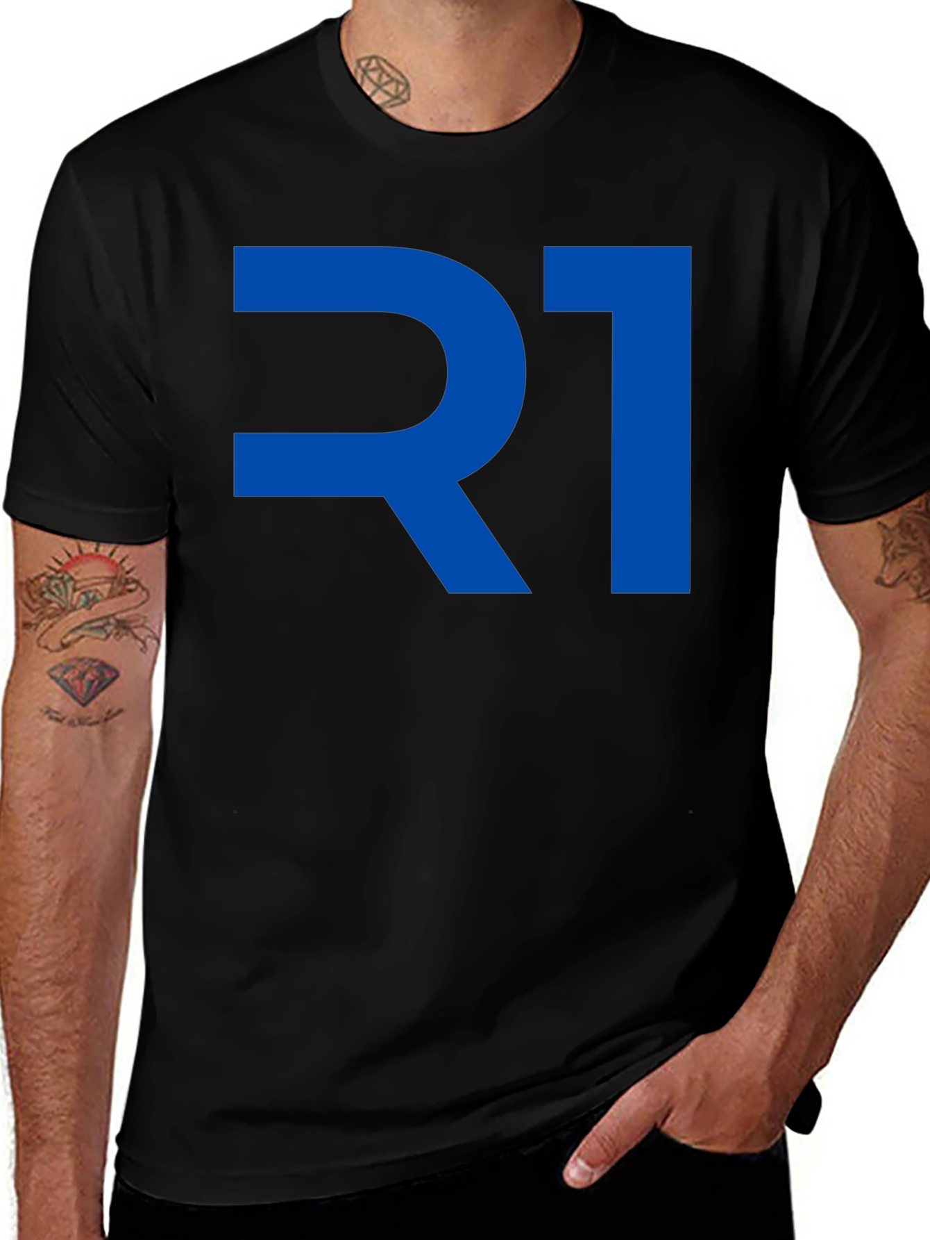 R1 Graphic Tee - Bold Blue Design